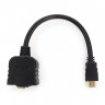 Кабель-разветвитель HDMI(M)-2*HDMI(F),0.2м,Cablexpert DSP-2PH4-002,черный,пакет