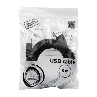Кабель USB(AM)-USB(BM) для принтера,3м,Cablexpert CCF2-USB2-AMBM-10,черный,пакет