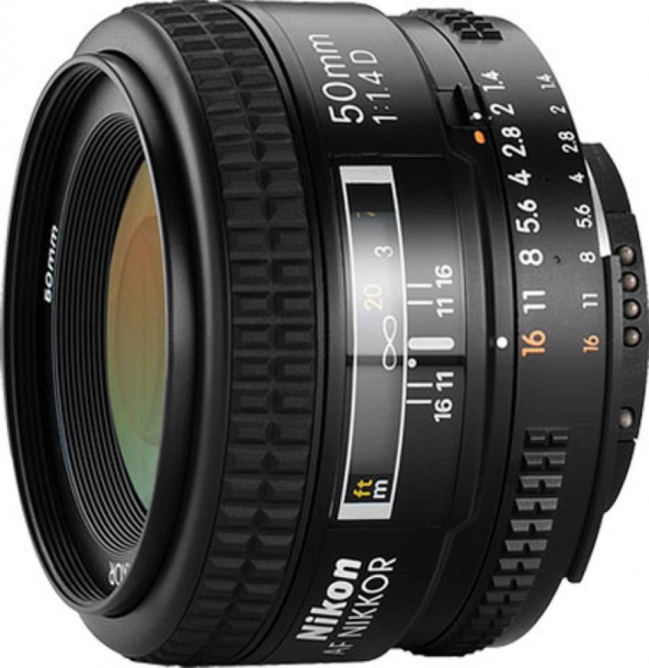 Объектив Nikon 50 мм f/1.4D AF Nikkor, черный, rtl(коробка)