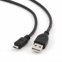 Кабель USB-microUSB,1м,Cablexpert CCP-mUSB2-AMBM-1M,черный,пакет