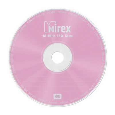 Диск DVD+RW Mirex 4,7 Гб 4x 1шт, розовый, oem