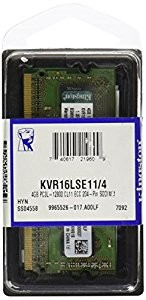 Модуль памяти SODIMM DDR3L 4Гб, ECC 1600 МГц, 12800 Мб/с, Kingston KVR16LSE11/4, коробочная