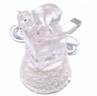 Мишка на ледяном кубике ORIENT NY5062, подсветка 7 цветов, USB