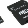Карта памяти(+адаптер) microSDHC 16Гб/Class 10/UHS-I,Qumo (QM16GMICSDHC10U1)