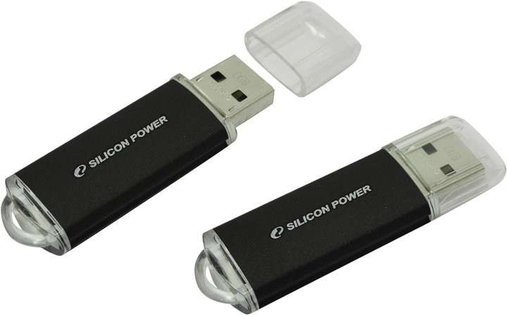 Накопитель USB 2.0 8Гб Silicon Power Ultima II,черный