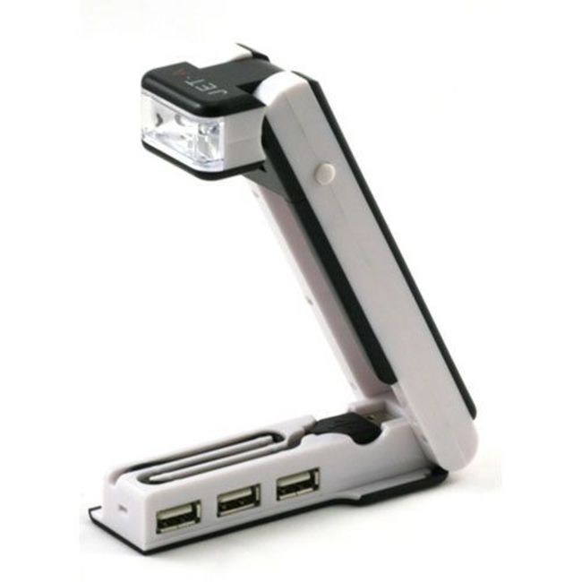 Концентратор USB Jet-A Lighty 3 порта USB 2.0, белый/черный, блистер