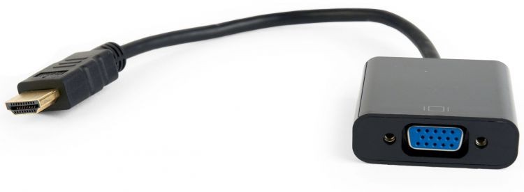 Кабель-адаптер HDMI(M)-VGA(F),0,15м,Cablexpert A-HDMI-VGA-04,черный,пакет
