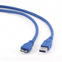 Кабель USB-microUSB B(9pin),3м,Cablexpert CCP-mUSB3-AMBM-10,синий,пакет