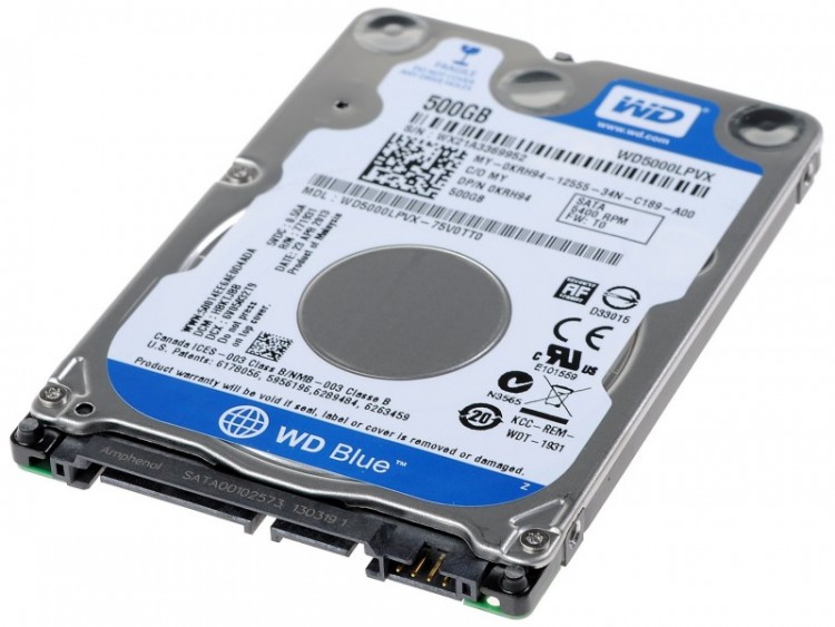 Накопитель HDD 2.5" 500Гб WD Blue WD5000LPCX 16 Мб 5400 об/мин,тех. пакет