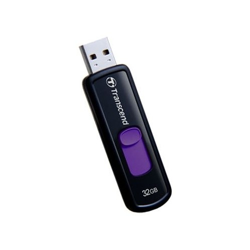 Накопитель USB 2.0,32Гб Transcend JetFlash 500,черный/фиолетовый, пластик