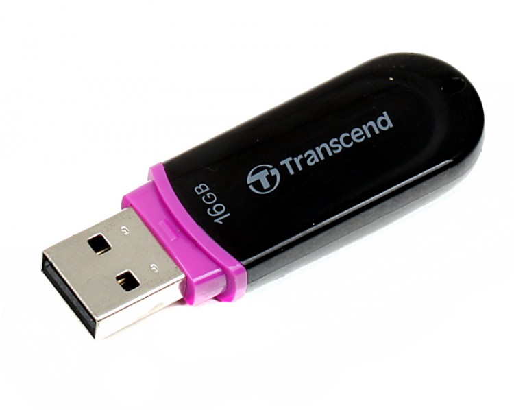 Накопитель USB 2.0,16Гб Transcend JetFlash 300,черный, пластик