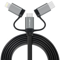 Кабель USB-Apple 8pin/microUSB/Type C,1м,Crown CMCU-3182,черный,rtl