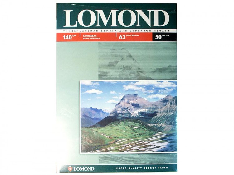 Фотобумага A3 Lomond  односторонняя глянцевая струйная 140 г/кв.м 50 листов, 