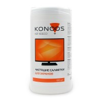 Чистящие салфетки для экранов Konoos KBF-100ECO, 100шт., туба