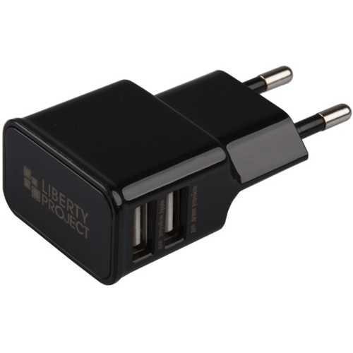 Зарядное устройство Liberty Project LPTC2A2U, 5В/2.1А для USB, черное, пакет