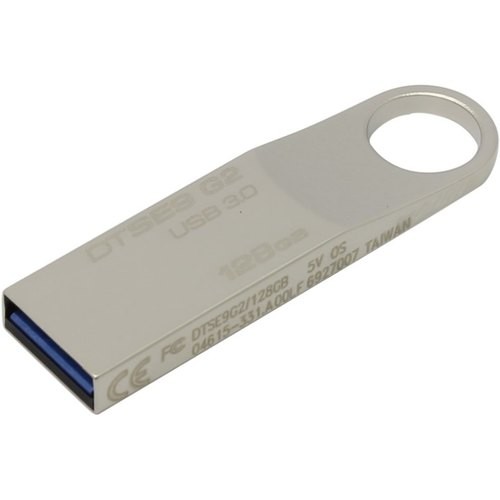 Накопитель USB 3.0 ,128Гб Kingston DataTraveler DTSE9G2/128GB,серебристый, металл