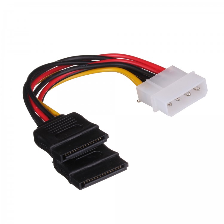 Кабель-адаптер Molex(4pin)M - 2*SATA,0,15м,Exegate EX138935RUS,пакет