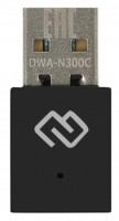 Адаптер Wi-Fi Digma DWA-N300C, USB 2.0, черный, блистер