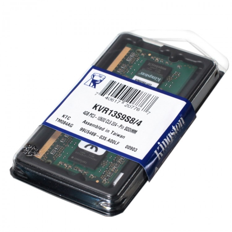 Модуль памяти 4Гб Kingston ValueRAM KVR13S9S8/4 DDR3 SODIMM 1333 МГц 10667 Мб/с