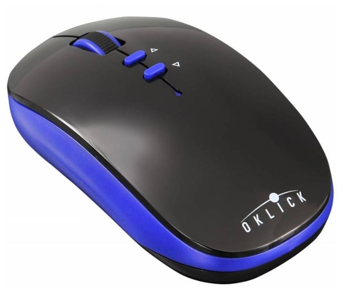 Мышь беспроводная Oklick 595MB, черный/синий, оптическая, 1600dpi, Bluetooth, блистер