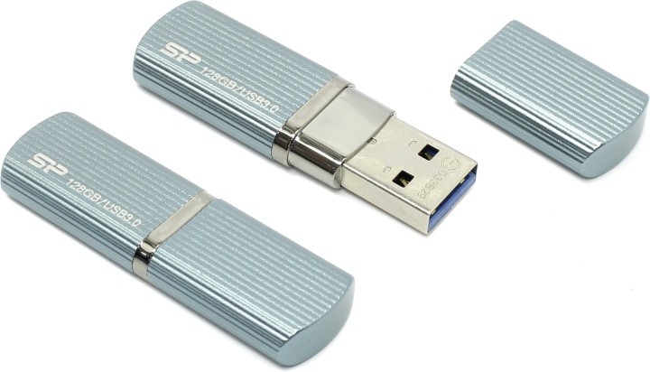 Накопитель USB 3.0 ,128Гб Silicon Power Marvel M50 SP128GBUF3M50V1B,голубой, металл
