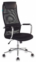Кресло руководителя Бюрократ KB-9N/BLACK, черное, ткань,сетка/сетка+искусственная кожа