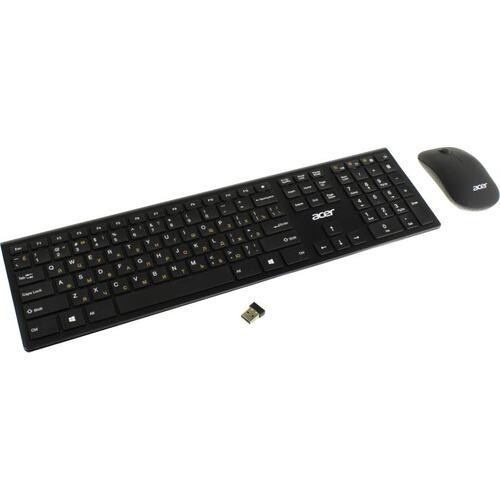 Комплект беспроводной клавиатура+мышь Acer OKR030,черный,USB(для приемника),rtl