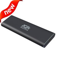 Внешний бокс AgeStar 31UBNV1C, SSD(M2,M-key), USB Type C, аллюминий, серый, rtl