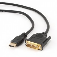 Кабель HDMI(M)-DVI-D Single link,1.8м,Cablexpert CC-HDMI-DVI-6,черный,пакет