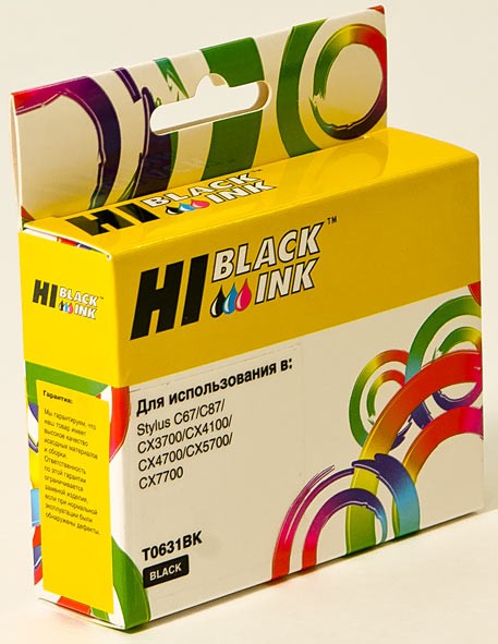 Картридж Hi-Black T0631BK черный (black) для Epson Stylus C67/C87/CX3700/CX4100/CX4700/CX5700/CX7700, HB-T0631
