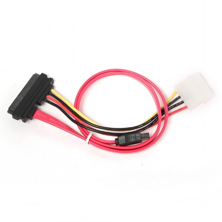 Кабель SATA(15+7pin)-SATA+Molex,0,35м+0,15м,Cablexpert CC-SATA-C1 ...