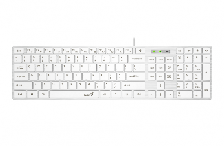 Клавиатура Genius SlimStar 126,проводная(USB),белая,rtl