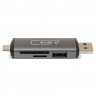 Картридер/USB хаб внешний CBR Gear USB 3.0/Type C, для SD,microSD,TF серый, rtl