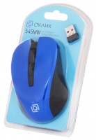 Мышь беспроводная Oklick 545MW, черная/синяя, оптическая, 1600dpi, USB(для приёмника), блистер