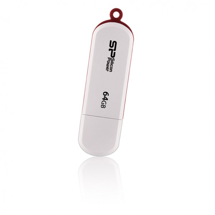 Накопитель USB 2.0, 64Гб Silicon Power LuxMini 320,белый, пластик