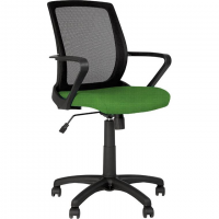 Кресло офисное Новый стиль Fly GTP OH/5 C-32, черное/зеленое, ткань/сетка