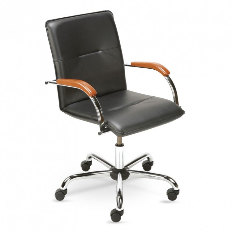 Кресло офисное Новый стиль Samba, черное, искусственная кожа/искусственная кожа