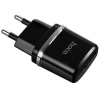 Зарядное устройство Hoco C12 Smart Dual, 5В/2.4А для USB, черное, rtl