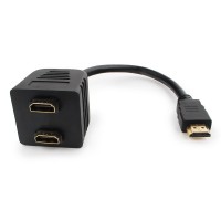 Кабель-разветвитель HDMI(M)-2*HDMI(F),0.2м,Cablexpert DSP-2PH4-002,черный,пакет