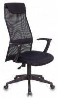 Кресло руководителя Бюрократ KB-8/BLACK, черное, ткань,сетка/сетка