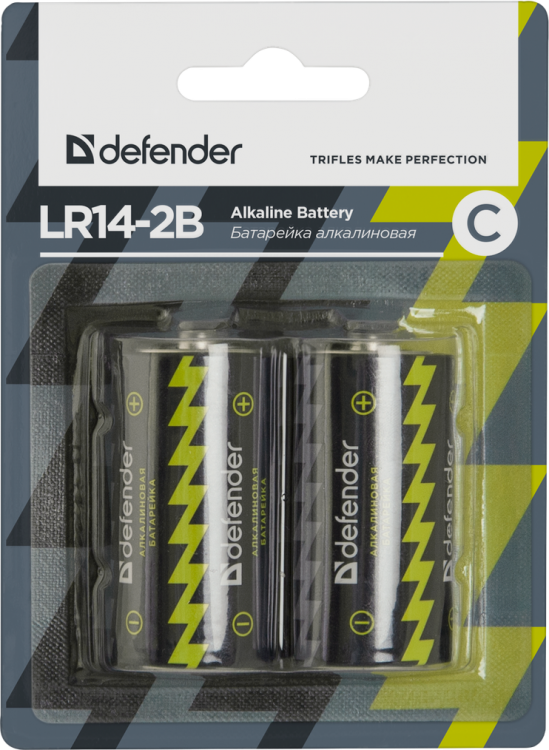Щелочная батарейка LR14/C Defender,1.5В,1 шт,oem
