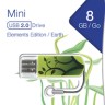 Накопитель USB 2.0 8Гб Verbatim Mini Elements Edition Земля,зеленый