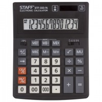 Калькулятор STAFF настольный STF-333, 14 разрядов, двойное питание, 200x154мм, 250416