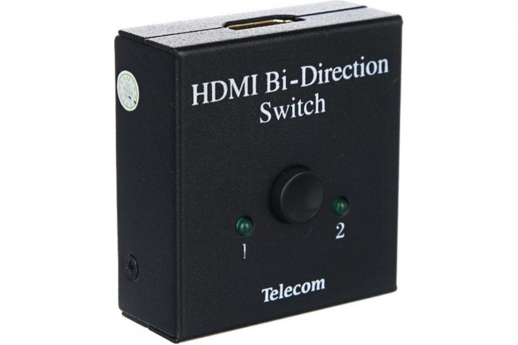 Переключатель/разветвитель HDMI HDMI(F)-2*HDMI(F),Telecom TTS5015,черный,rtl