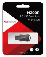 Накопитель USB 2.0, 16Гб Hikvision M200R HS-USB-M200R/16G,черный, металл
