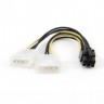 Кабель-адаптер 2*Molex(3pin) - 6pin(PCI-E),0,15м,Cablexpert CC-PSU-6,черный/желтый, пакет