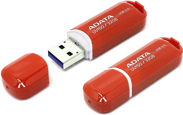Накопитель USB 3.0 ,32Гб Adata DashDrive UV150,красный, пластик