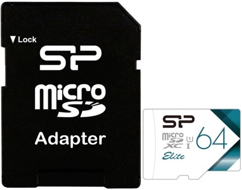 Карта памяти(+адаптер) microSDHC 64Гб/Class 10/UHS-I,Silicon Power Elite(SP064GBSTXBU1V21SP)