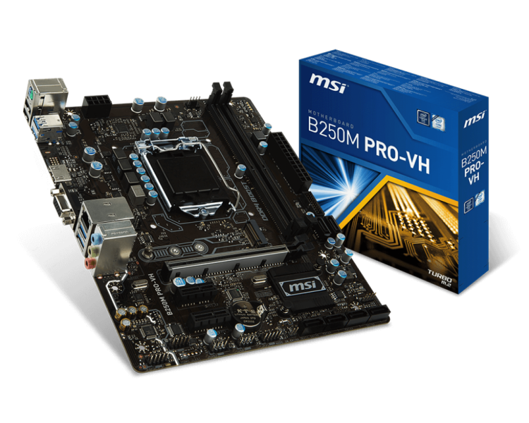 М/плата MSI  B250M PRO-VH,microATX,LGA1151, 2хDDR4(32 Гб)