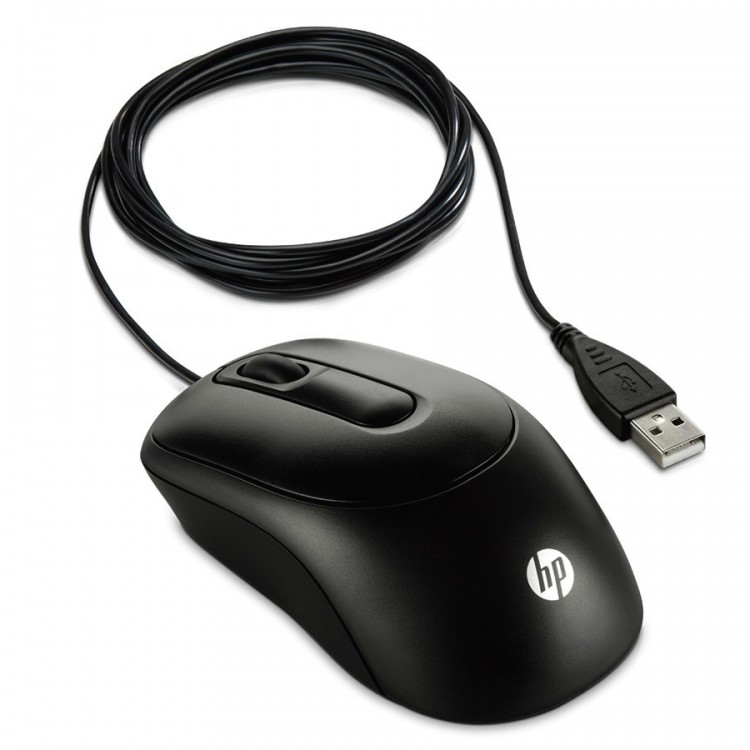 Мышь проводная HP,черная, оптическая, 1200dpi, USB, rtl